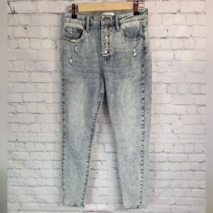 Pistola Faded Distressed Button Fly Skinny Jeans